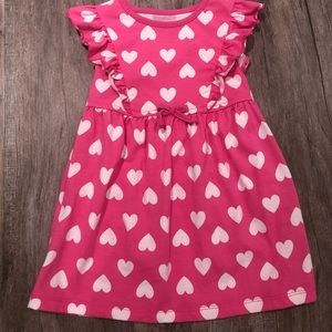 Healthtex 2T pink with white hearts dress. Washed but never worn. Non smoking.